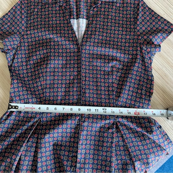 Brooks Brothers// Bris Cotton Short Dress Navy Size 14 - Picture 13 of 14